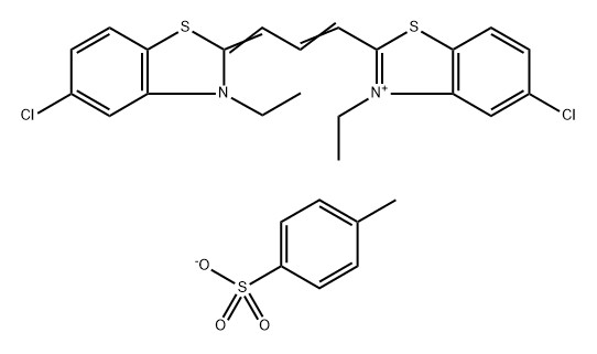 Benzothiazolium, 5-chloro-2-(3-(5-chloro-3-ethyl-2(3H)-benzothiazolyli dene)-1-propenyl)-3-ethyl-, salt with 4-methylbenzenesulfonic acid (1: 1) Structure