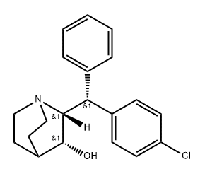 beta-cis-2-(4-Chlorobenzhydryl)-3-quinuclidinol 化学構造式