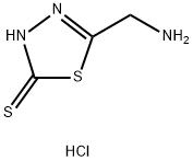 1,3,4-Thiadiazole-2(3H)-thione, 5-(aminomethyl)-, hydrochloride (1:1) Structure