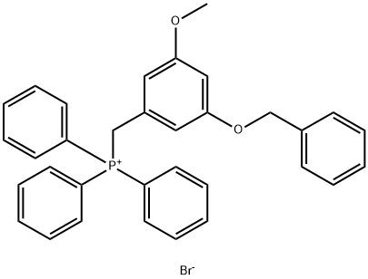 Phosphonium, [[3-methoxy-5-(phenylmethoxy)phenyl]methyl]triphenyl-, bromide (1:1) Struktur