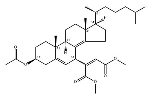 7α-(1,2-cis-Dicarbomethoxy-vinyl)-3β-acetoxycholesta-5,8(14)-dien Structure