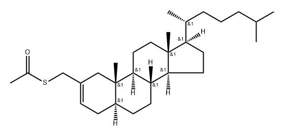 5α-コレスタ-2-エン-2-メタンチオールアセタート 化学構造式