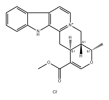 (19alpha)-3,4,5,6,16,17-hexadehydro-16-(methoxycarbonyl)-19-methyloxayohimbanium chloride Struktur