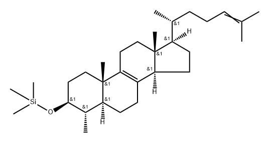 Trimethyl[(4α-methyl-5α-cholesta-8,24-dien-3β-yl)oxy]silane Structure