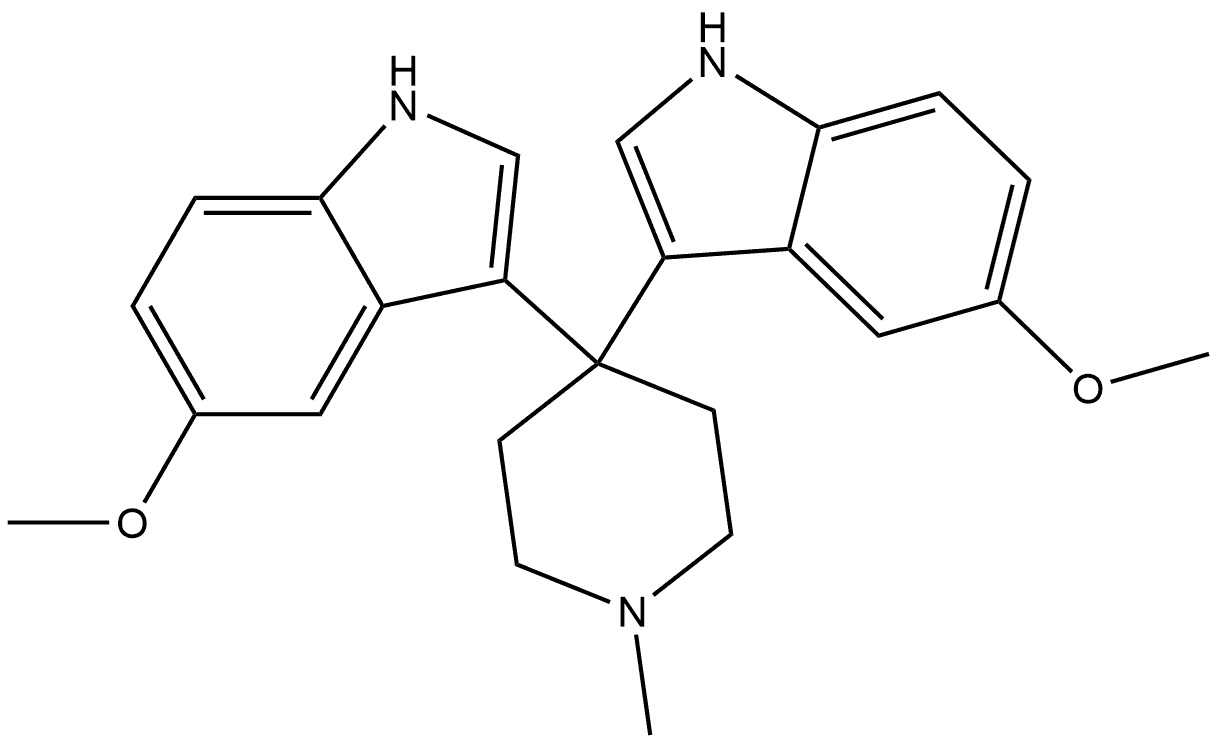 1H-Indole, 3,3'-(1-methyl-4-piperidinylidene)bis[5-methoxy- (9CI) Struktur