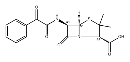 4-Thia-1-azabicyclo[3.2.0]heptane-2-carboxylic acid, 3,3-dimethyl-7-oxo-6-[(oxophenylacetyl)amino]-, [2S-(2α,5α,6β)]- (9CI) Structure