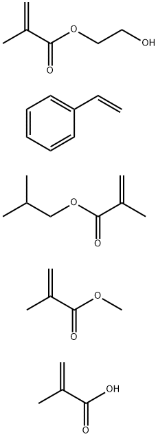 2-甲基-2-丙烯酸与乙烯基苯、2-甲基-2-丙烯酸-2-羟乙酯、2-甲基-2-丙烯酸甲酯和2-甲基-2-丙烯酸-2-甲基丙酯的聚合物, 55757-95-4, 结构式