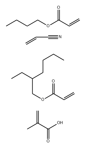 2-Propenoic acid, 2-methyl-, polymer with butyl 2-propenoate, 2-ethylhexyl 2-propenoate and 2-propenenitrile Struktur