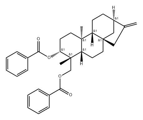 Kaur-16-ene-3,18-diol, dibenzoate, (3α,4α)- (9CI),56012-92-1,结构式