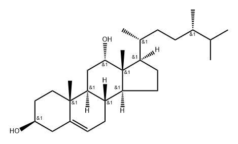 Ergost-5-ene-3β,12α-diol,56052-10-9,结构式