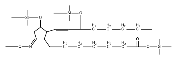 (8β,9E,11R,13E,15S)-9-(Methoxyimino)-11α,15-bis(trimethylsiloxy)prost-13-en-1-oic acid trimethylsilyl ester,56085-38-2,结构式