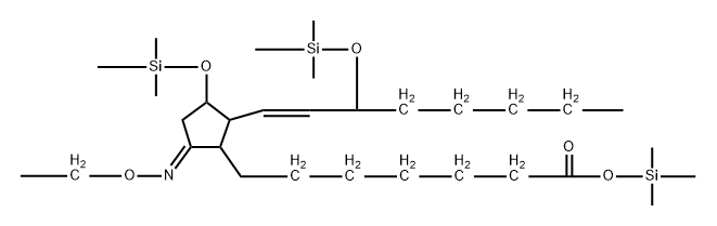 (8β,9Z,11R,13E,15S)-9-(Ethoxyimino)-11α,15-bis(trimethylsiloxy)prost-13-en-1-oic acid trimethylsilyl ester,56085-42-8,结构式
