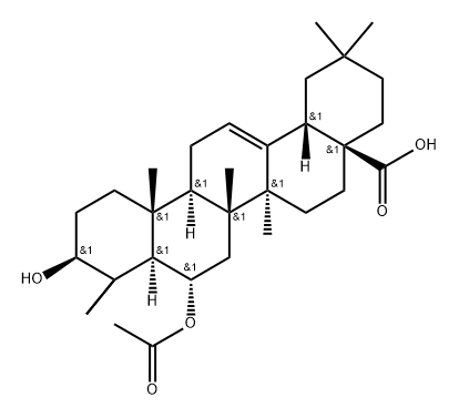 6α-Acetoxy-3β-hydroxyolean-12-en-28-oic acid Struktur
