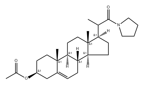 [3β-(Acetyloxy)-20-methyl-21-oxopregn-5-en-21-yl]pyrrolidine Structure