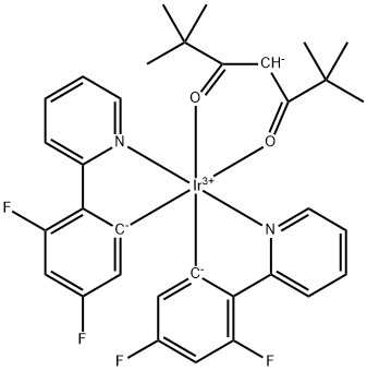 Bis[3,5-difluoro-2-(2-pyridinyl-κN)phenyl-κC](2,2,6,6-tetramethyl-3,5-heptanedionato-κO,κO')iridium(III), min. 98% Struktur
