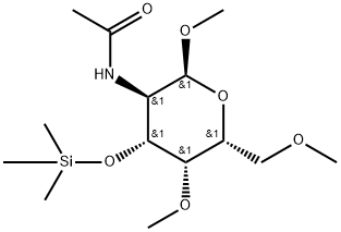 Methyl 2-(acetylamino)-4-O,6-O-dimethyl-3-O-(trimethylsilyl)-2-deoxy-α-D-galactopyranoside,56211-03-1,结构式