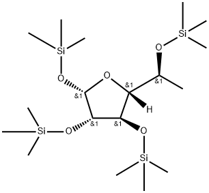 1-O,2-O,3-O,5-O-テトラキス(トリメチルシリル)-6-デオキシ-α-L-ガラクトフラノース 化学構造式