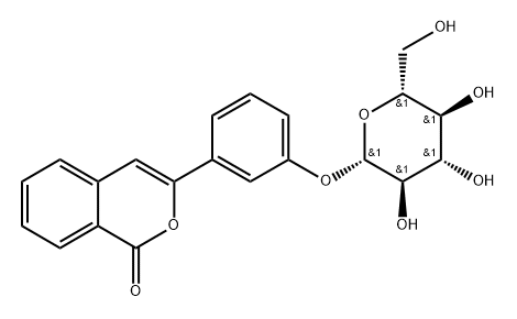 3-[3-(β-D-Glucopyranosyloxy)phenyl]-1H-2-benzopyran-1-one Structure