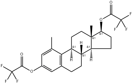 1-Methyl-1,3,5(10)-estratriene-3,17β-diol bis(trifluoroacetate) Struktur