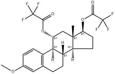 3-メトキシエストラ-1,3,5(10)-トリエン-11α,17β-ジオールビス(トリフルオロアセタート) 化学構造式