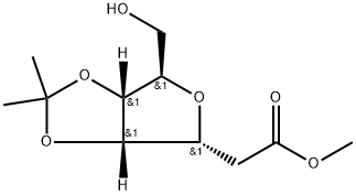 2-((3AS,4R,6R,6AR)-6-(羟甲基)-2,2-二甲基四氢呋喃[3,4-D][1,3]二氧戊环-4-基)乙酸甲酯, 56703-41-4, 结构式