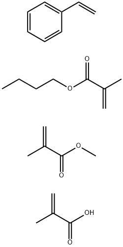 2-甲基-2-丙烯酸与2-甲基-2-丙烯酸丁酯、乙烯苯和2-甲基-2-丙烯酸甲酯的聚合物 结构式