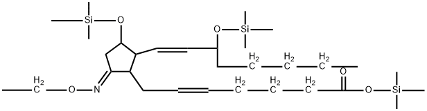 (5Z,8β,11α,13E,15S)-9-(エトキシイミノ)-11,15-ビス(トリメチルシロキシ)プロスタ-5,13-ジエン-1-酸トリメチルシリル 化学構造式