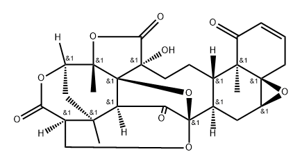 (14S,16β,22R,25S)-5,6α:14,17:14,27-トリエポキシ-13,20,22-トリヒドロキシ-1,15-ジオキソ-16,24-シクロ-13,14-セコ-5α-エルゴスタ-2-エン-18,26-二酸18,20:26,22-ジラクトン 化学構造式