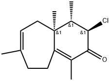 rel-3α*-クロロ-3,4,4a,5,8,9-ヘキサヒドロ-1,4β*,4aβ*,7-テトラメチル-2H-ベンゾシクロヘプテン-2-オン 化学構造式