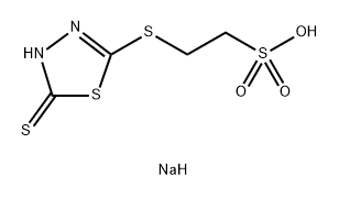 Ethanesulfonic acid, 2-[(4,5-dihydro-5-thioxo-1,3,4-thiadiazol-2-yl)thio]-, sodium salt (1:1) Structure