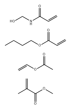 2-甲基-2-丙烯酸甲酯、2-丙烯酸丁酯、乙酸乙烯酯和N-(羟甲基)-2-丙烯酰胺的聚合物, 57672-97-6, 结构式