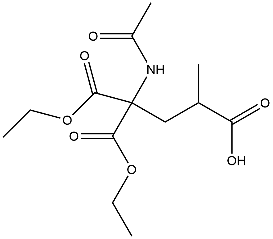 1,1,3-Butanetricarboxylic acid, 1-(acetylamino)-, 1,1-diethyl ester Struktur