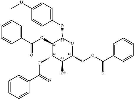 4-Methoxyphenyl 2,3,6-tri-O-benzoyl-beta-D-glucopyranoside min. 98% 化学構造式