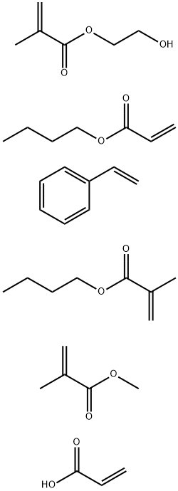 2-Propenoic acid, 2-methyl-, butyl ester, polymer with butyl 2-propenoate, ethenylbenzene, 2-hydroxyethyl 2-methyl-2-propenoate, methyl 2-methyl-2-propenoate and 2-propenoic acid Struktur