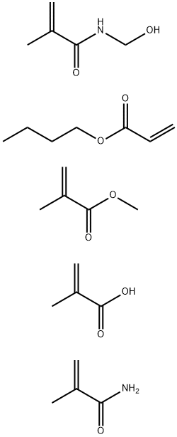 2-Propenoic acid, 2-methyl-, polymer with butyl 2-propenoate, N-(hydroxymethyl)-2-methyl-2-propenamide, methyl 2-methyl-2-propenoate and 2-methyl-2-propenamide Polymer of butyl acrylate, methylol methacrylamide, methacrylamide, methyl methacrylate and methacrylic acid|丙烯酸丁酯、羟甲基甲基丙烯酰胺、甲基丙烯酰胺、甲基丙烯酸甲酯和甲基丙烯酸的聚合物