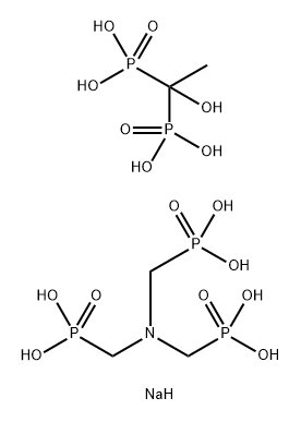 (1-羟亚乙基)双-膦酸与[次氮基(亚甲基)三(膦酸)氢五钠盐混配物, 57987-01-6, 结构式