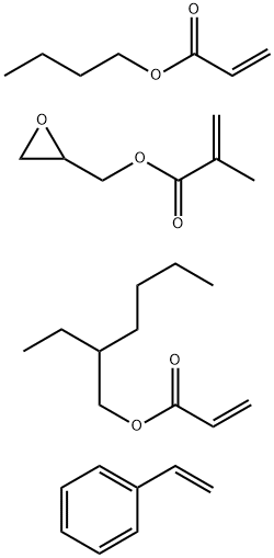 2-Propenoic acid, 2-methyl-, oxiranylmethyl ester, polymer with butyl 2-propenoate, ethenylbenzene and 2-ethylhexyl 2-propenoate Structure
