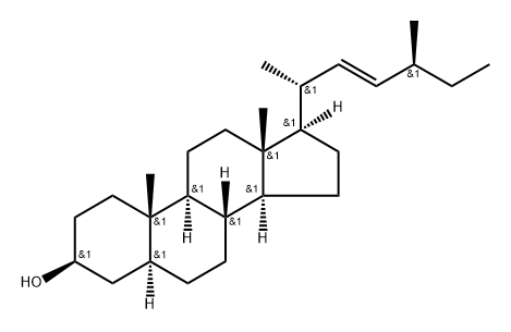 (22E,24S)-27-Nor-5α-ergost-22-en-3β-ol,58514-32-2,结构式