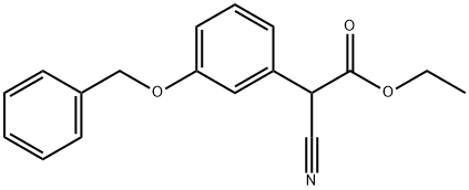 Benzeneacetic acid, α-cyano-3-(phenylmethoxy)-, ethyl ester 结构式