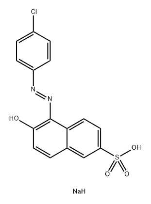 2-Naphthalenesulfonic acid, 5-[2-(4-chlorophenyl)diazenyl]-6-hydroxy-, sodium salt (1:1) 化学構造式