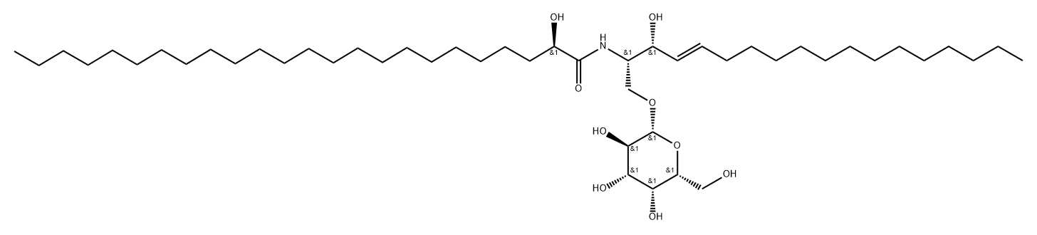 (2S)-N-[(1S,2R,3E)-1-[(β-D-Galactopyranosyloxy)methyl]-2-hydroxy-3-heptadecenyl]-2-hydroxytetracosanamide,586-02-7,结构式
