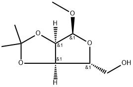 α-D-Ribofuranoside, methyl 2,3-O-(1-methylethylidene)- 化学構造式