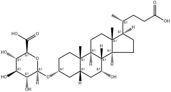 (3a,5b,7a)-23-carboxy-7-hydroxy-24-norcholan-3-yl b-D-glucopyranosiduronic acid,58814-71-4,结构式