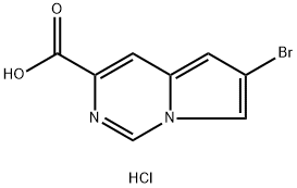 6-Bromopyrrolo[1,2-c]pyrimidine-3-carboxylic acid hydrochloride Struktur