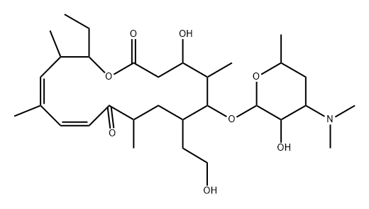 (4R,5S,6S,7R,9R,11E,15S,16R)-7-(2-Hydroxyethyl)-5,9,13,15-tetramethyl-16-ethyl-4-hydroxy-6-[3-(dimethylamino)-3,4,6-trideoxy-β-D-xylo-hexopyranosyloxy]-1-oxacyclohexadeca-11,13-diene-2,10-dione Structure