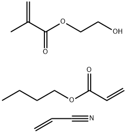 2-甲基-2-丙烯酸-2-羟乙酯与2-丙烯酸丁酯和2-丙烯腈的聚合物, 58969-70-3, 结构式