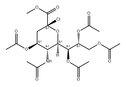 a-NeuraMinic acid, N-acetyl-2-chloro-2-deoxy-, Methyl ester, 4,7,8,9-tetraacetate 结构式