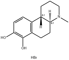 Benzo[f]quinoline-7,8-diol, 1,2,3,4,4a,5,6,10b-octahydro-4-methyl-, hydrobromide, (4aR,10bR)-rel- (9CI) Struktur