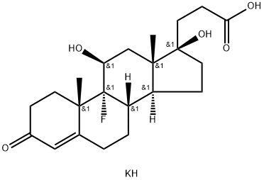 Pregn-4-ene-21-carboxylic acid, 9-fluoro-11,17-dihydroxy-3-oxo-, potassium salt (1:1), (11β,17α)- Struktur