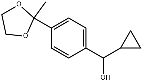 Benzenemethanol, α-cyclopropyl-4-(2-methyl-1,3-dioxolan-2-yl)- 结构式